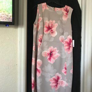 Plus Size Floral Beige Calvin Klein Dress